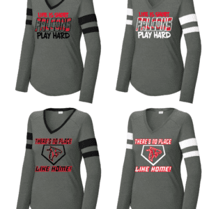 Brimfield Youth Baseball/Softball Ladies Long Sleeve V Neck Halftime T Shirt