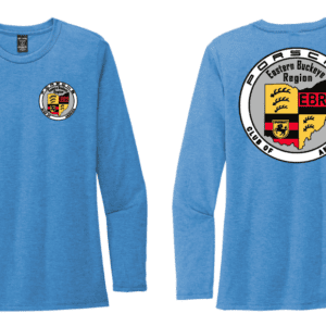 Blue long-sleeve shirt with Porsche crest