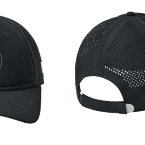 Black mesh-back baseball cap with embroidered crest