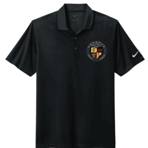 Black short sleeve Nike polo with embroidered crest
