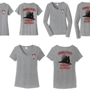 Brimfield Police Department K9 Donkey & Shreck Ladies V Neck T Shirts