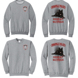 Brimfield Police Department K9 Donkey & Shreck Crewneck Sweatshirts